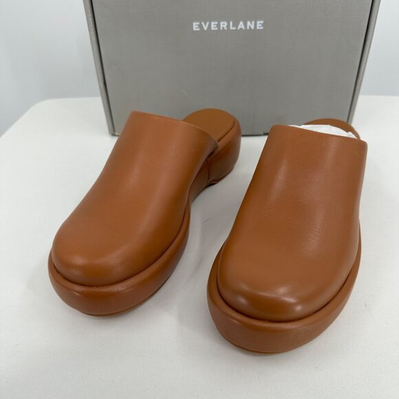 Everlane The Puffa Flatform in Brown Leather size 8 Women's Chunky Platform Clog - Picture 2 of 13
